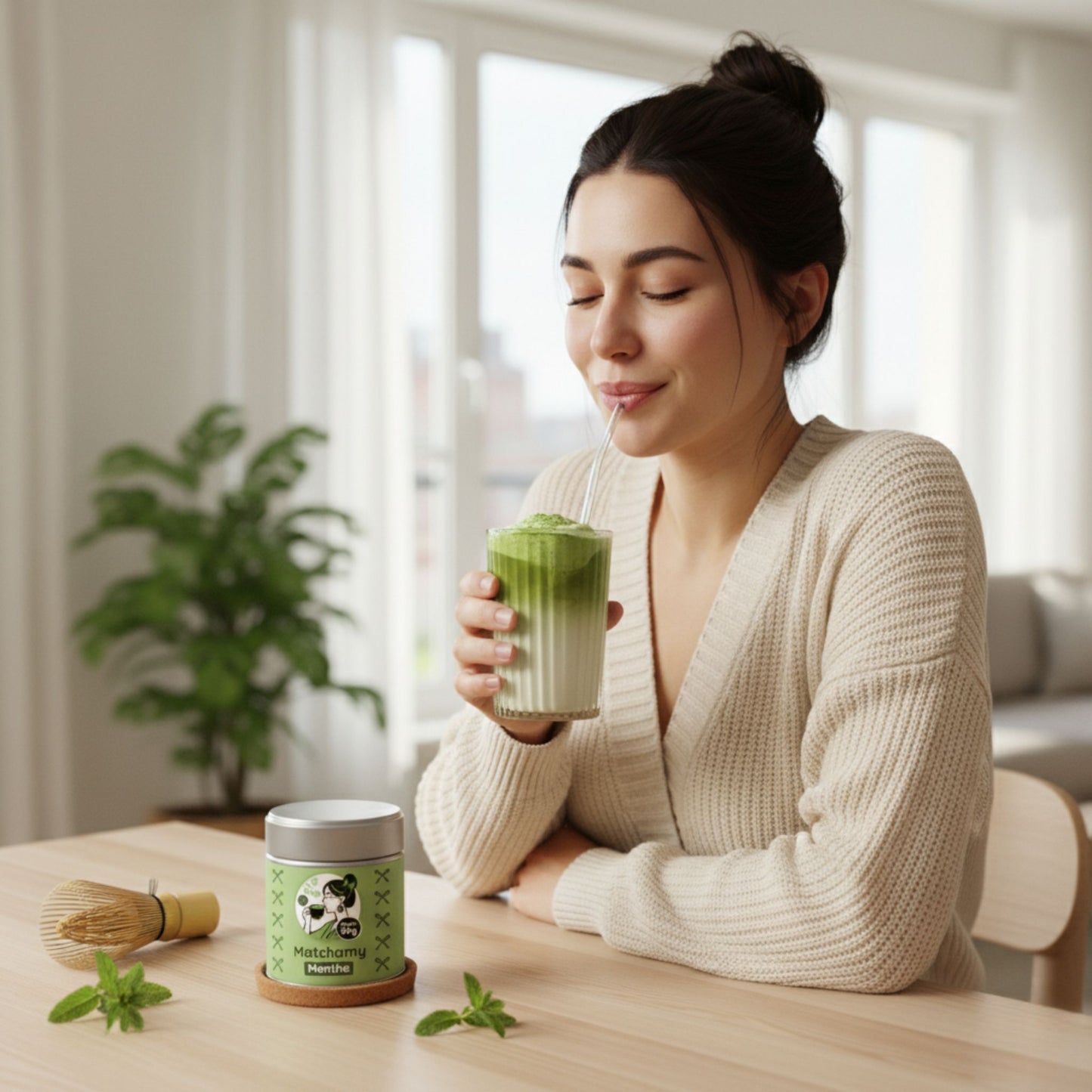 matcha latté menthe