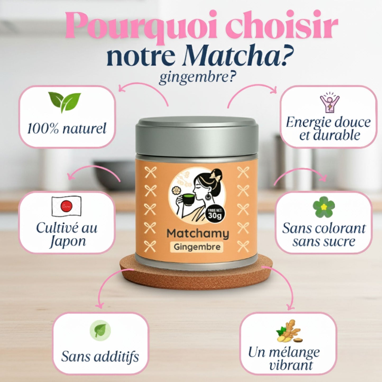 bienfaits matcha gingembre