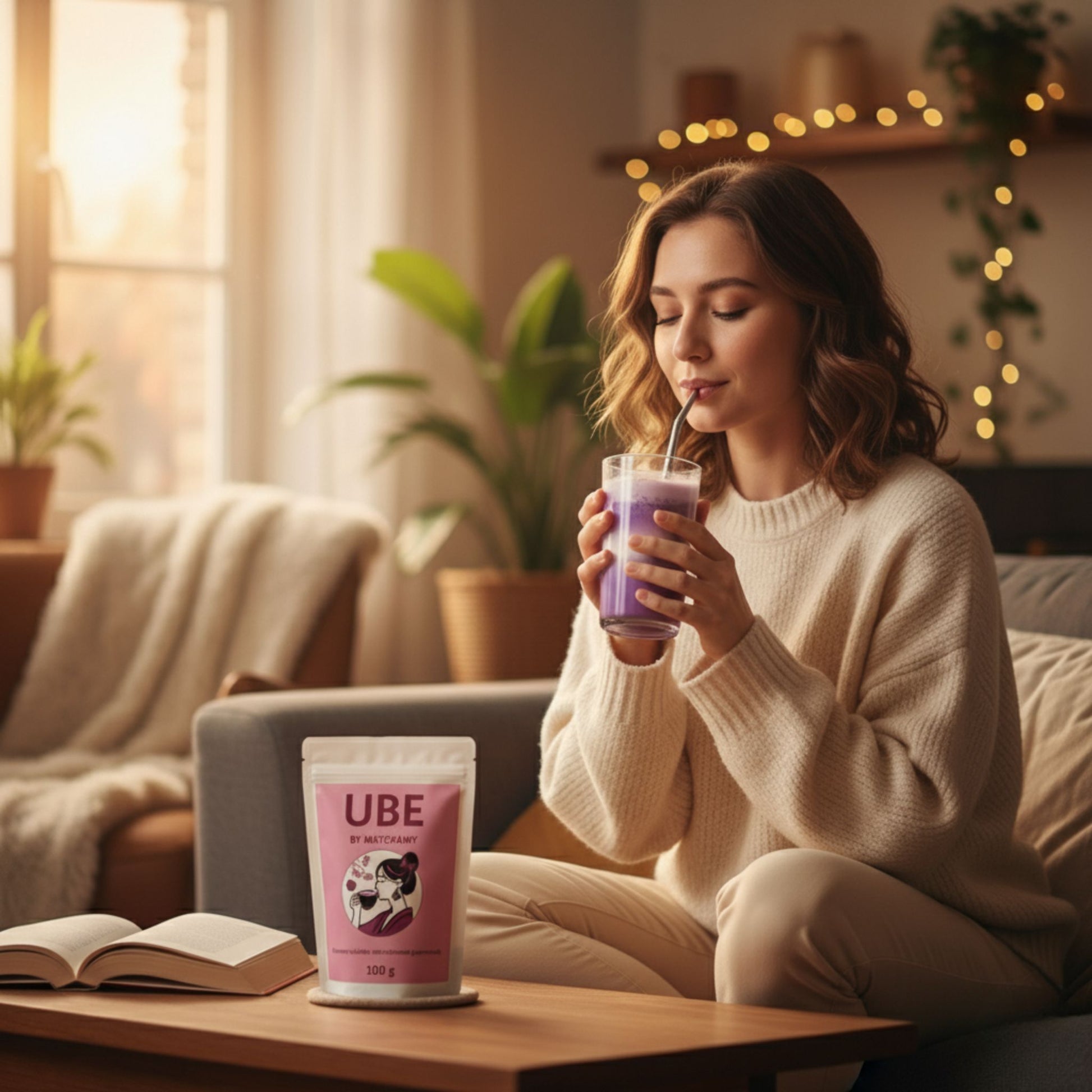ube latté boisson soir